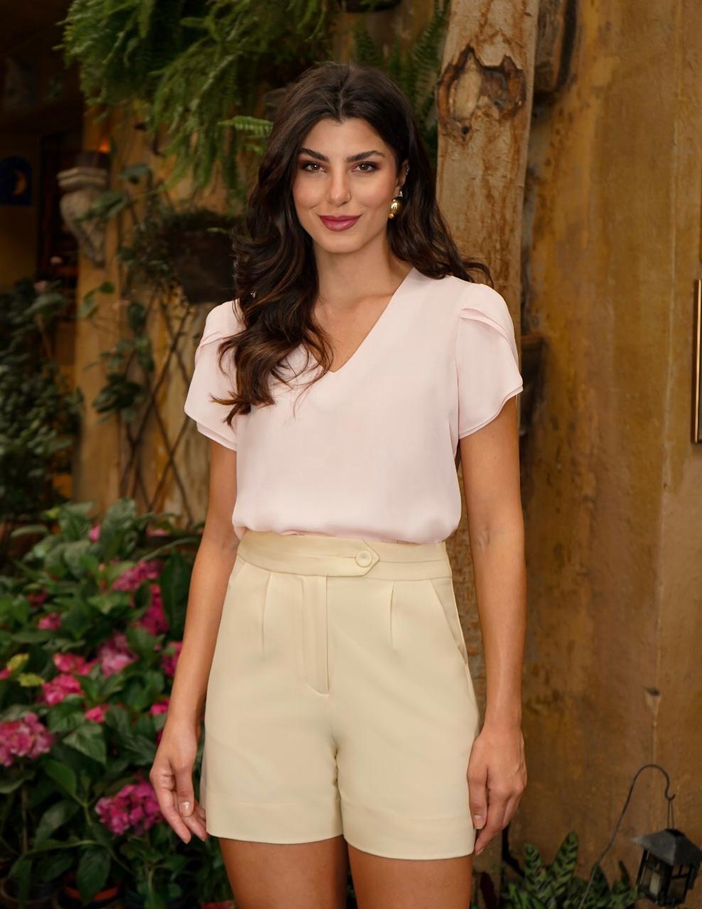 Blusa Mariana Crepe Cropped