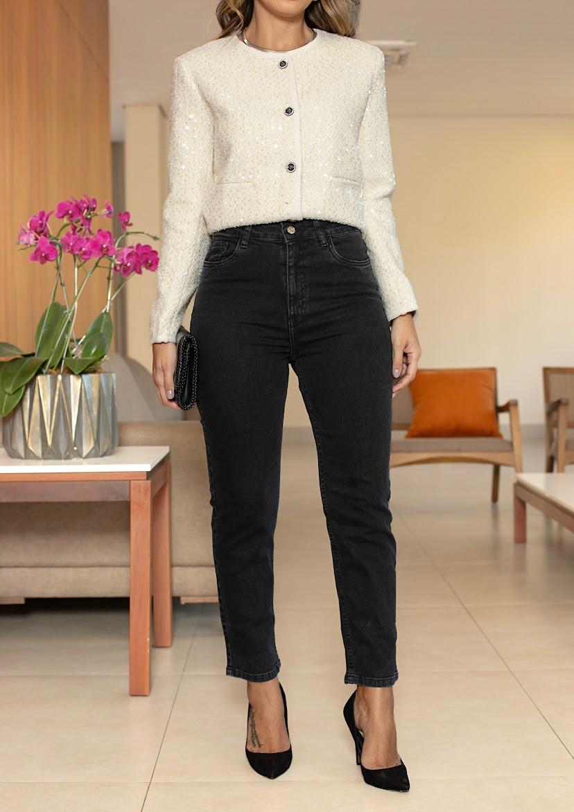 Calça Carol Jeans Skinny Black