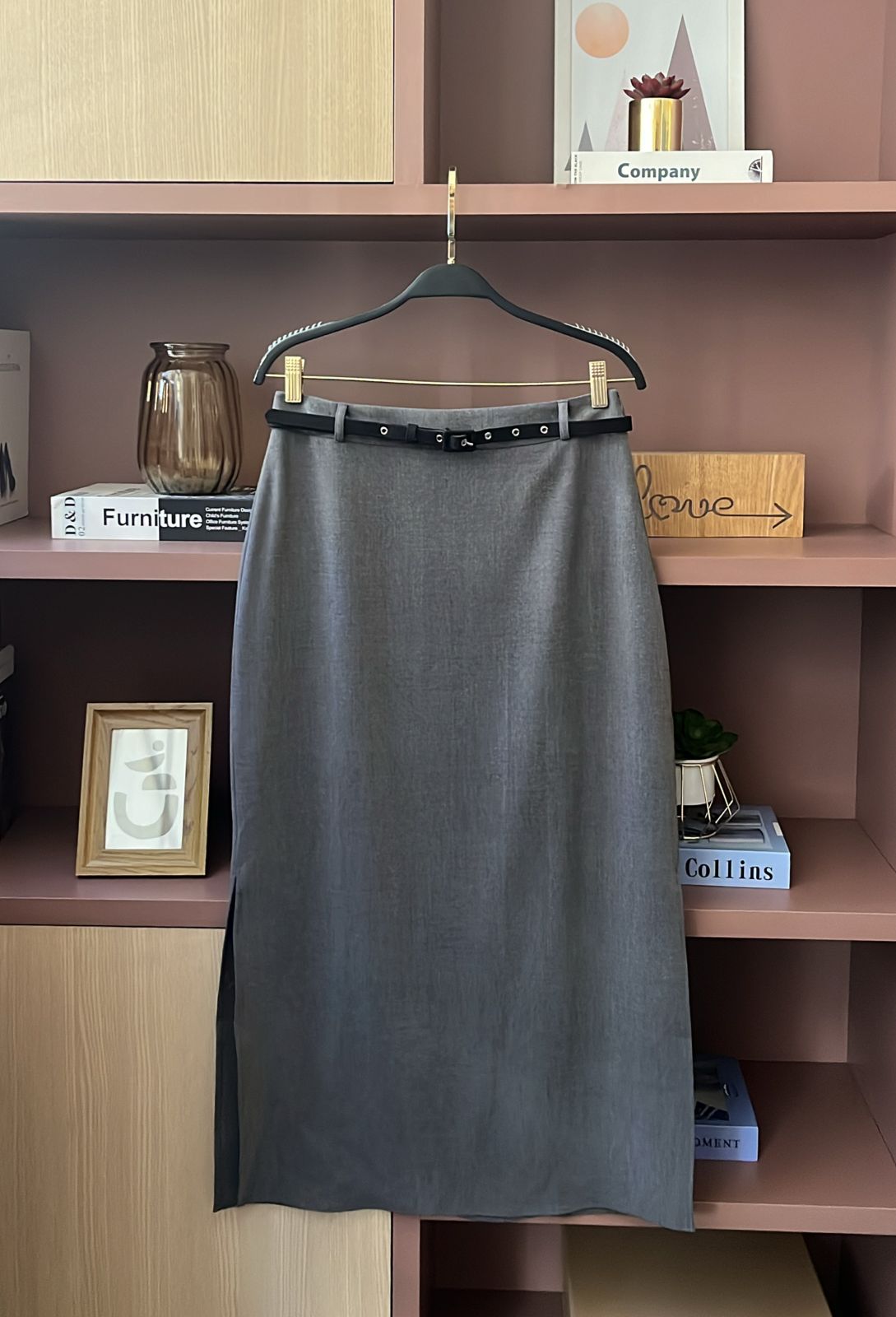 Saia Andressa Midi Alfaiataria Armani