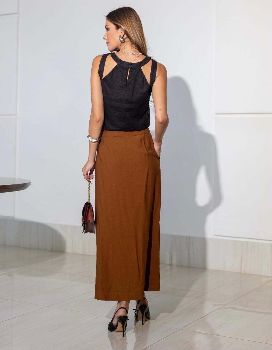 Saia Valeria Midi Alfaiaria Leve